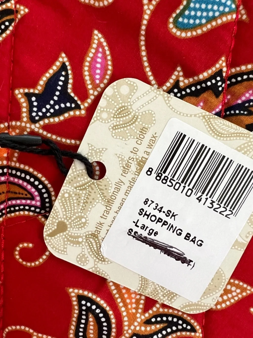 Lestari Singapore Batik Women Red Tote Bag